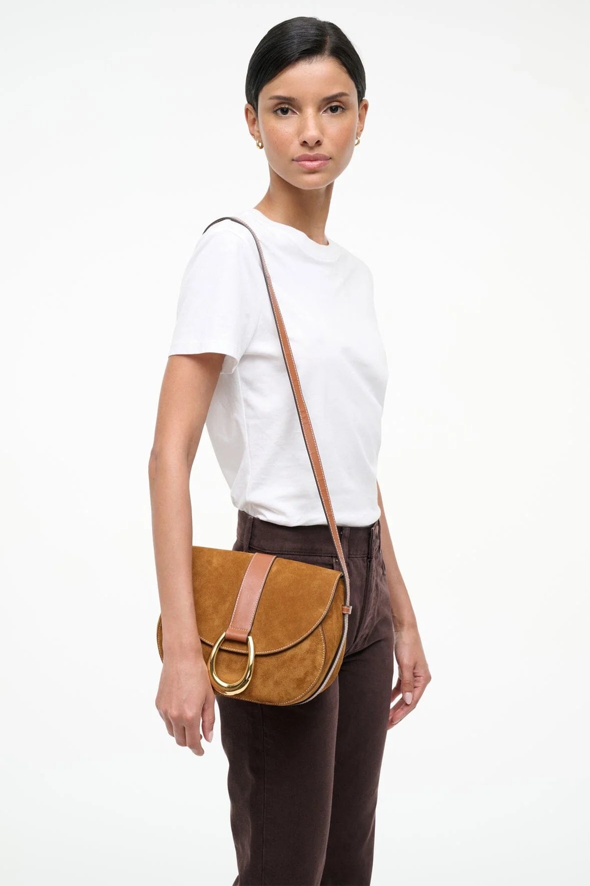 BELLA SADDLE BAG - Tan Suede