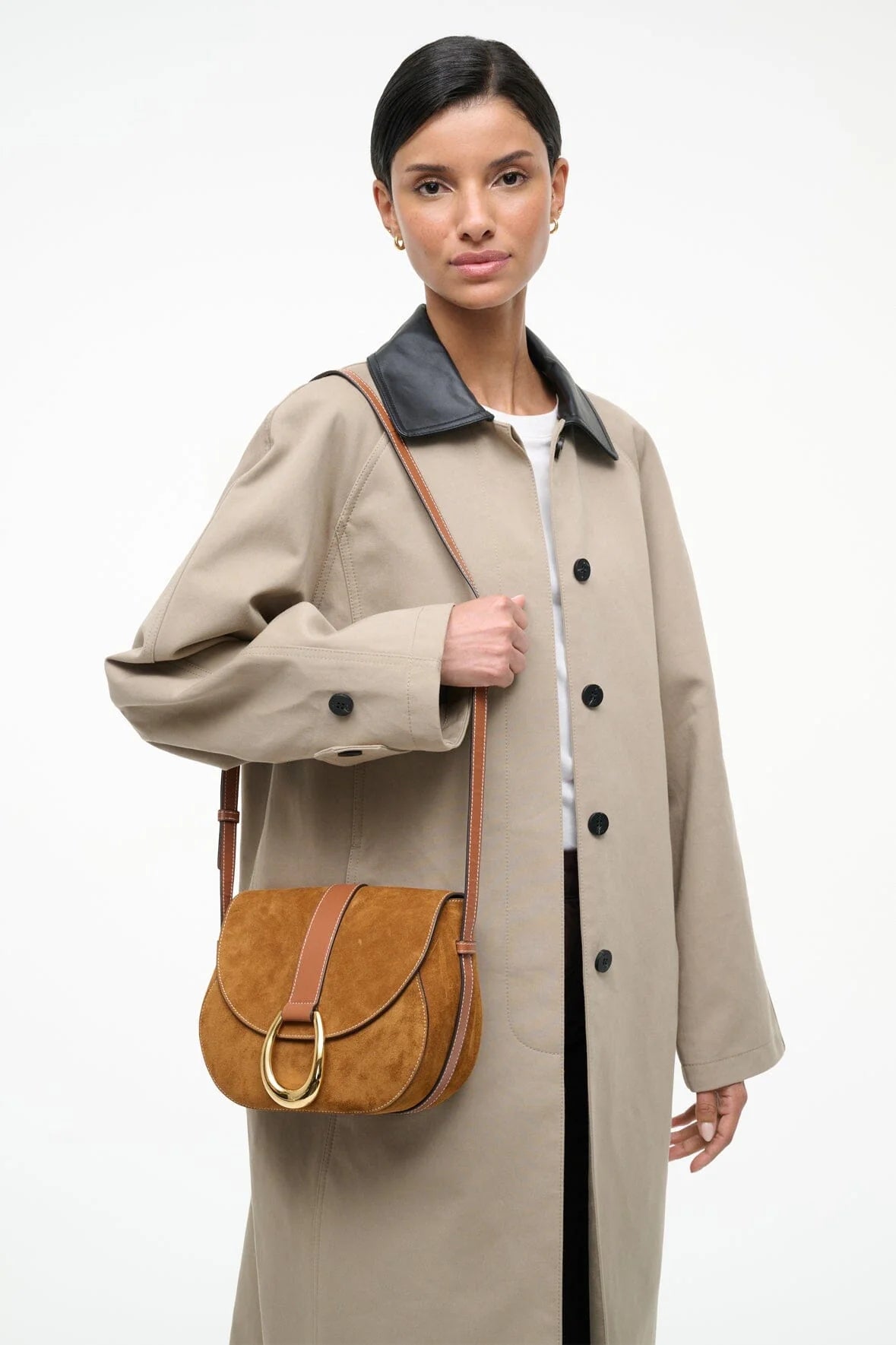 BELLA SADDLE BAG - Tan Suede
