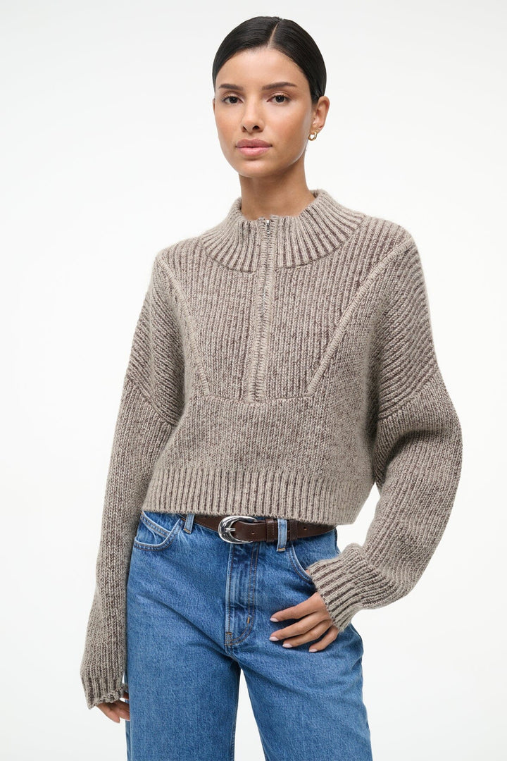 CROPPED HAMPTON SWEATER - Bisque
