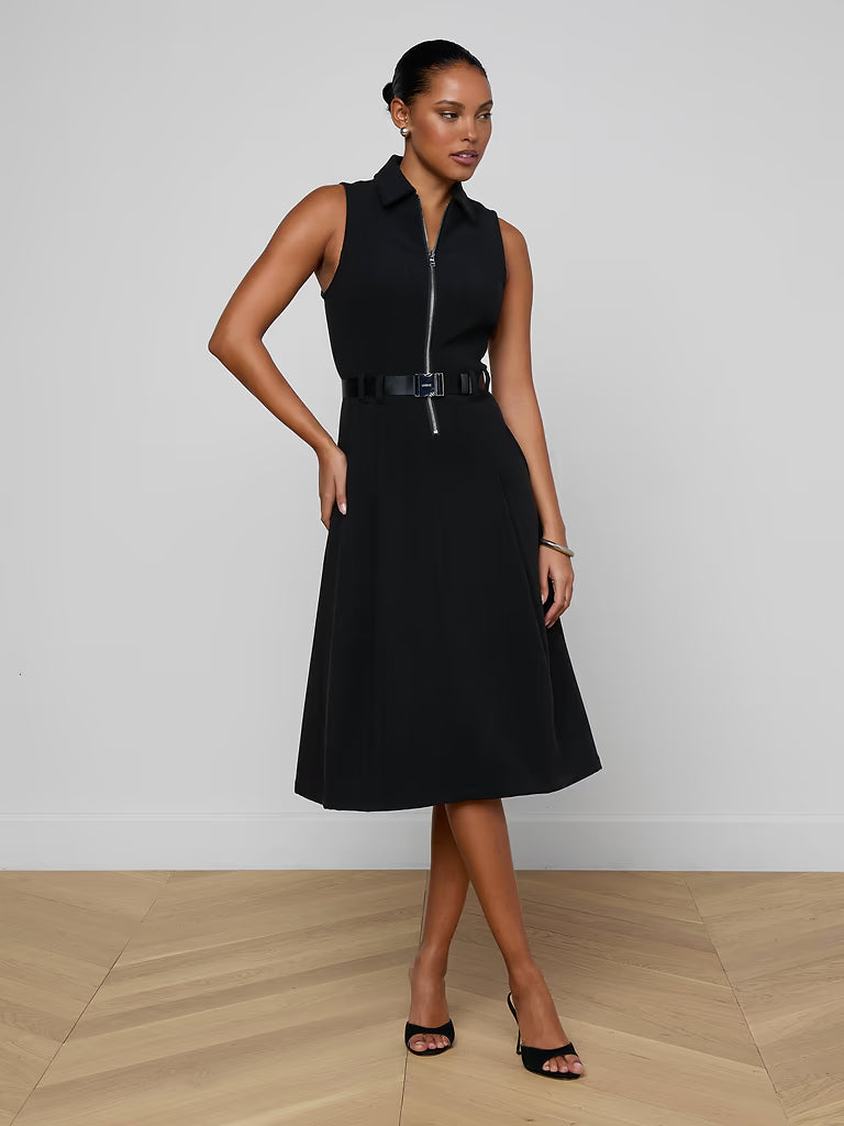 Kylo Belted Shirt Dress - Black