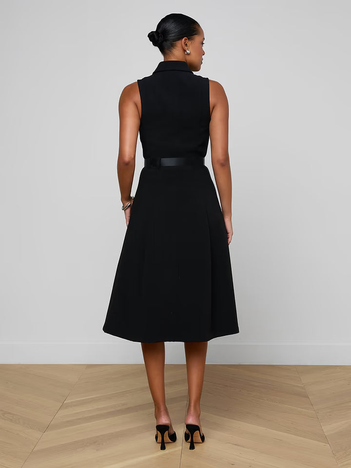 Kylo Belted Shirt Dress - Black