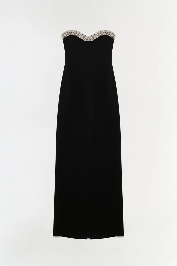 Riona Embellished Bustier Gown - Black