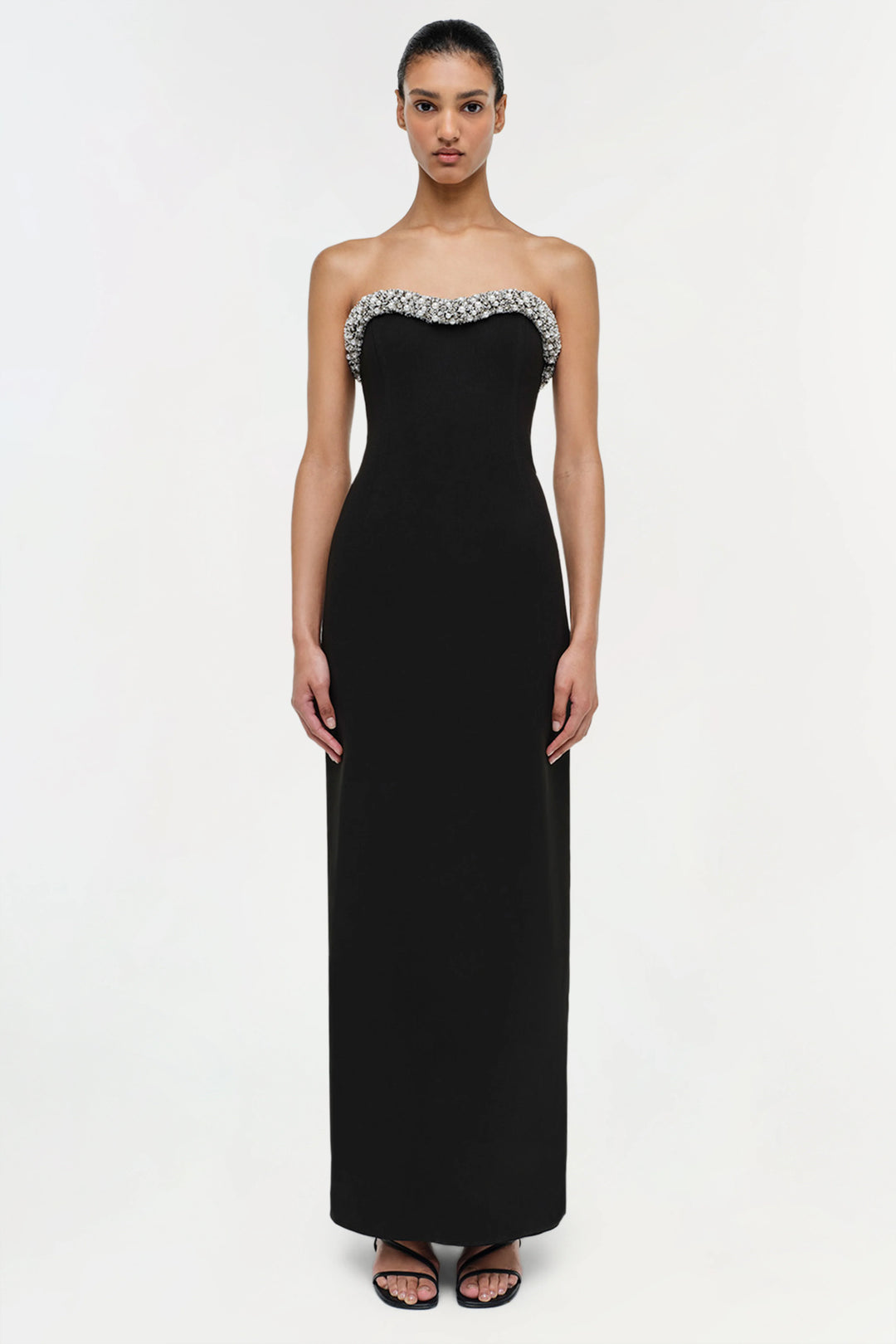 Riona Embellished Bustier Gown - Black
