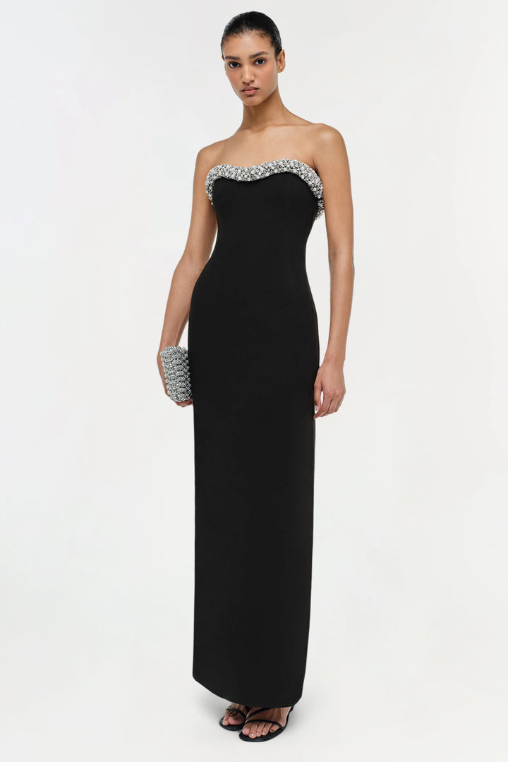 Riona Embellished Bustier Gown - Black