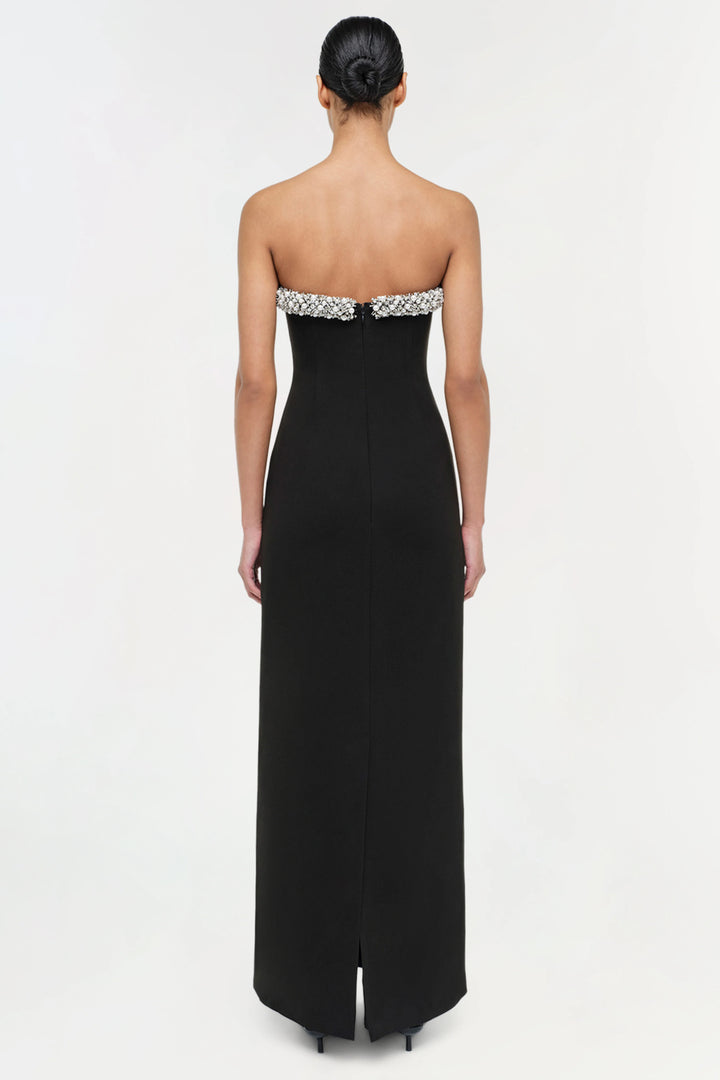 Riona Embellished Bustier Gown - Black