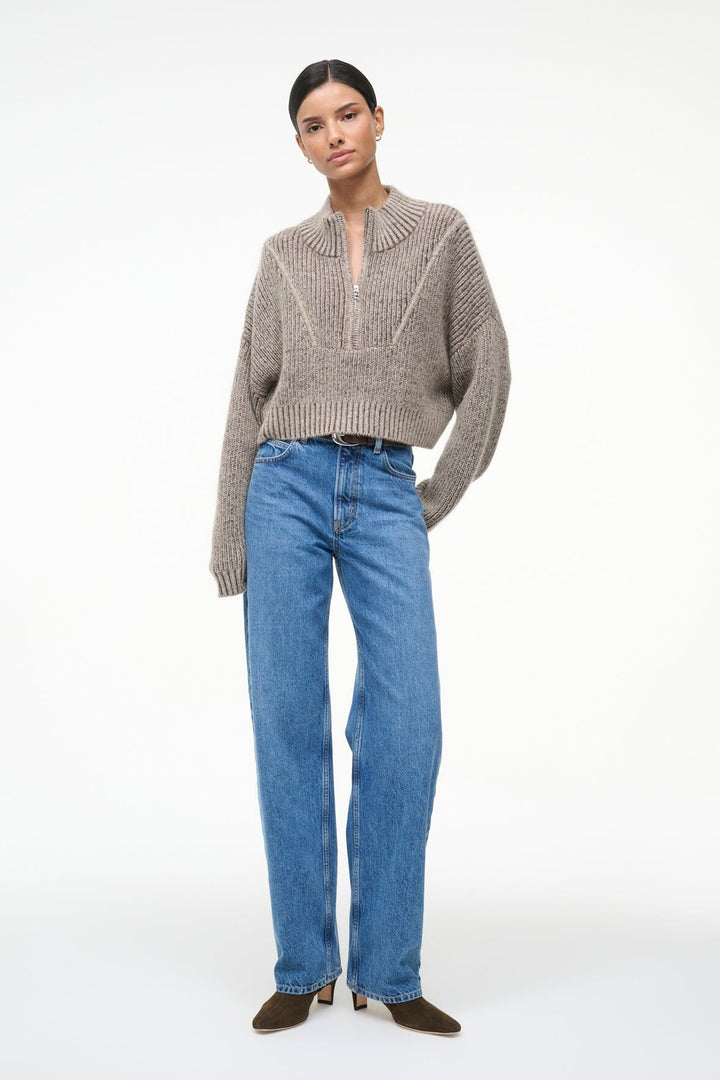 CROPPED HAMPTON SWEATER - Bisque