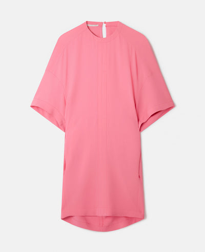 Oversized Sleeve T-Shirt Dress - Bright Pink