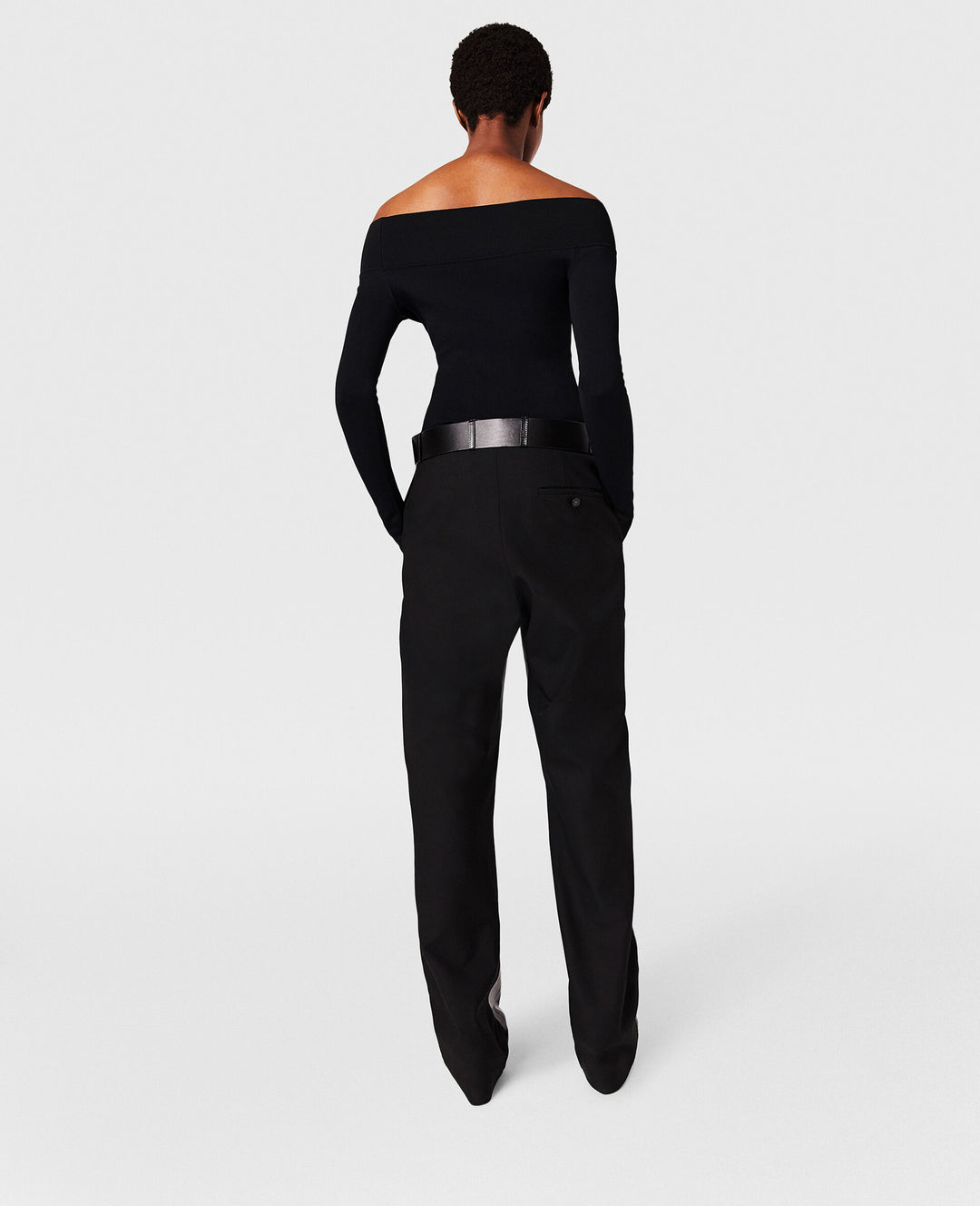 Stella McCartney - Straight-Neck Long-Sleeve Top - Black