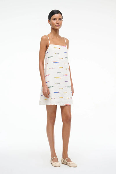 LAURA LINEN MINI DRESS - POP SARDINES IVORY
