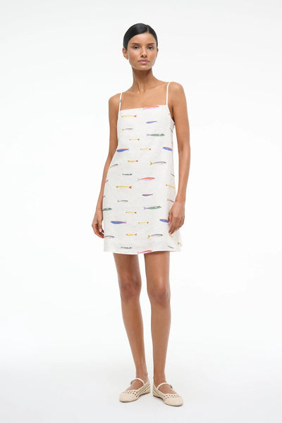 LAURA LINEN MINI DRESS - POP SARDINES IVORY
