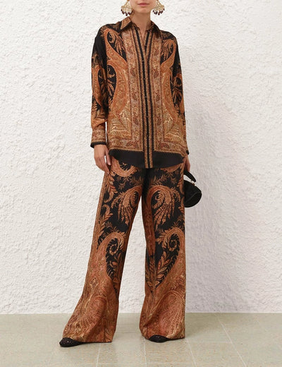 Hypnotic Relaxed Shirt - Black Paisley
