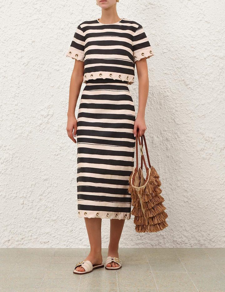 Rebellion Stripe Rope Top - Black Stripe