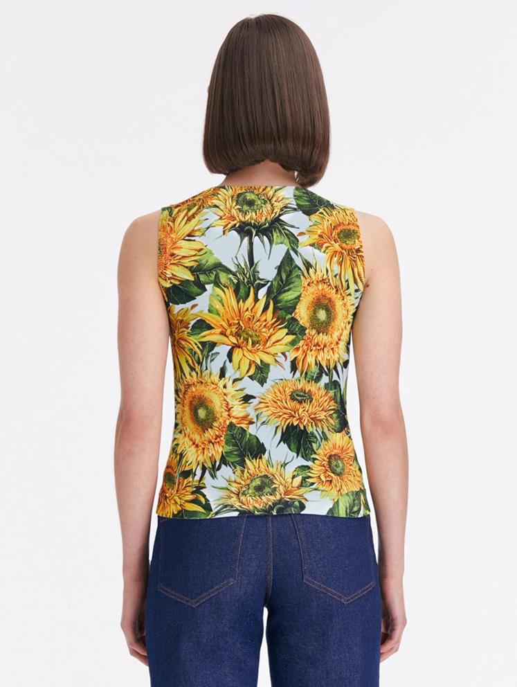 SUNFLOWER PRINTED TANK - Yellow/Soft Blue
