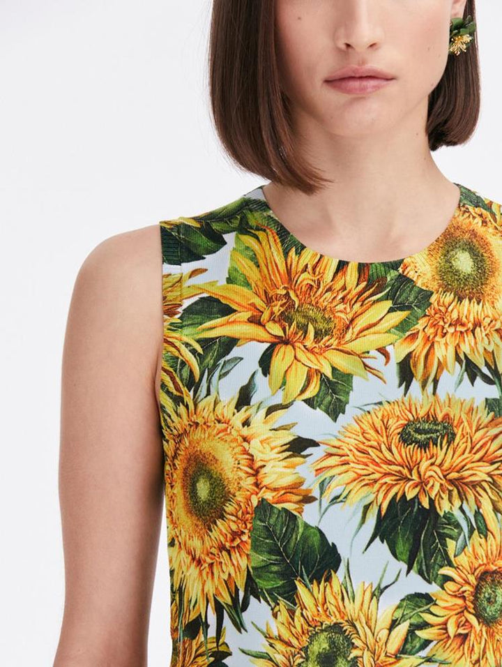 SUNFLOWER PRINTED TANK - Yellow/Soft Blue