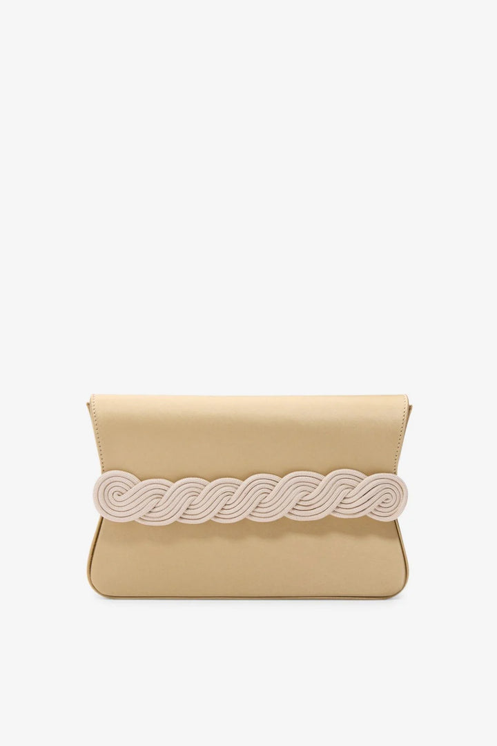 Satin clutch with braided passementerie - More Colors Available