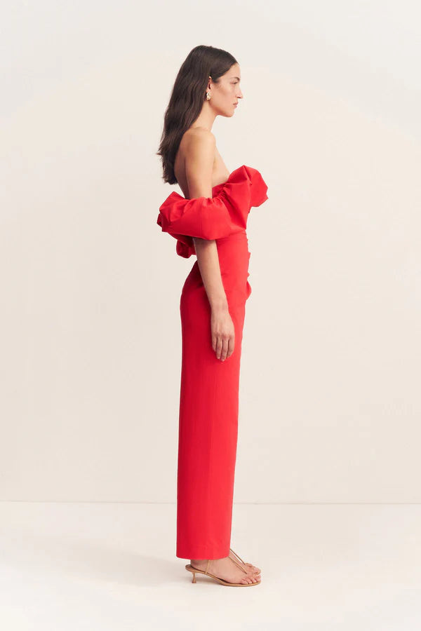 campbell off shoulder bubble maxi dress - goji