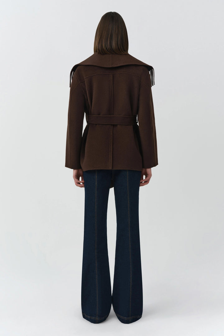 Rowen Fringe Jacket - Dark Brown