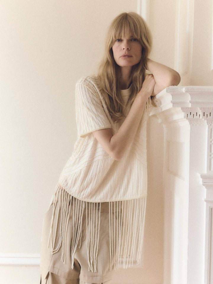 Carlotta Short Sleeve Top - Cream