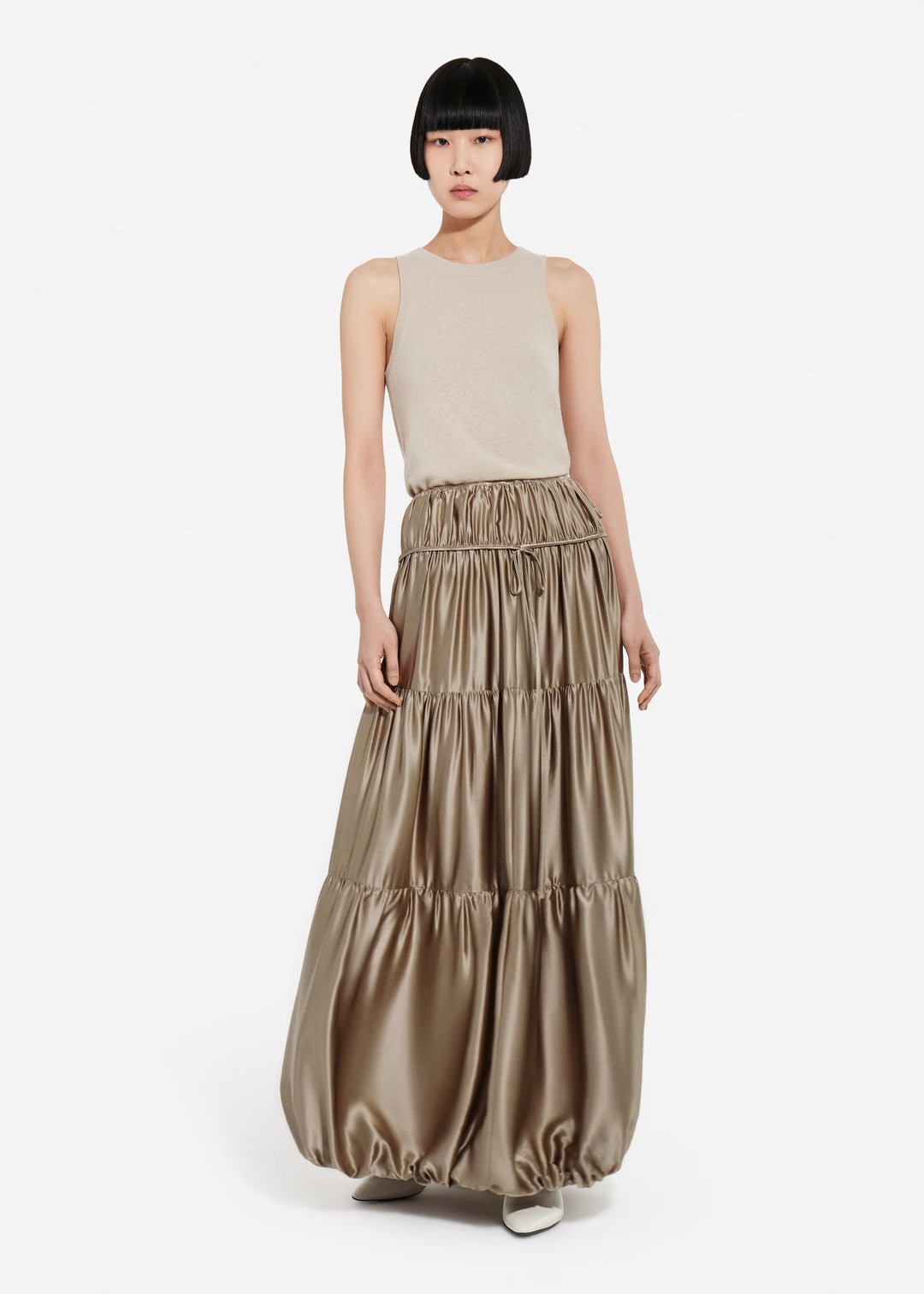 Soft Gathered Bubble Skirt - Bronze