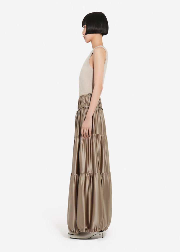 Soft Gathered Bubble Skirt - Bronze