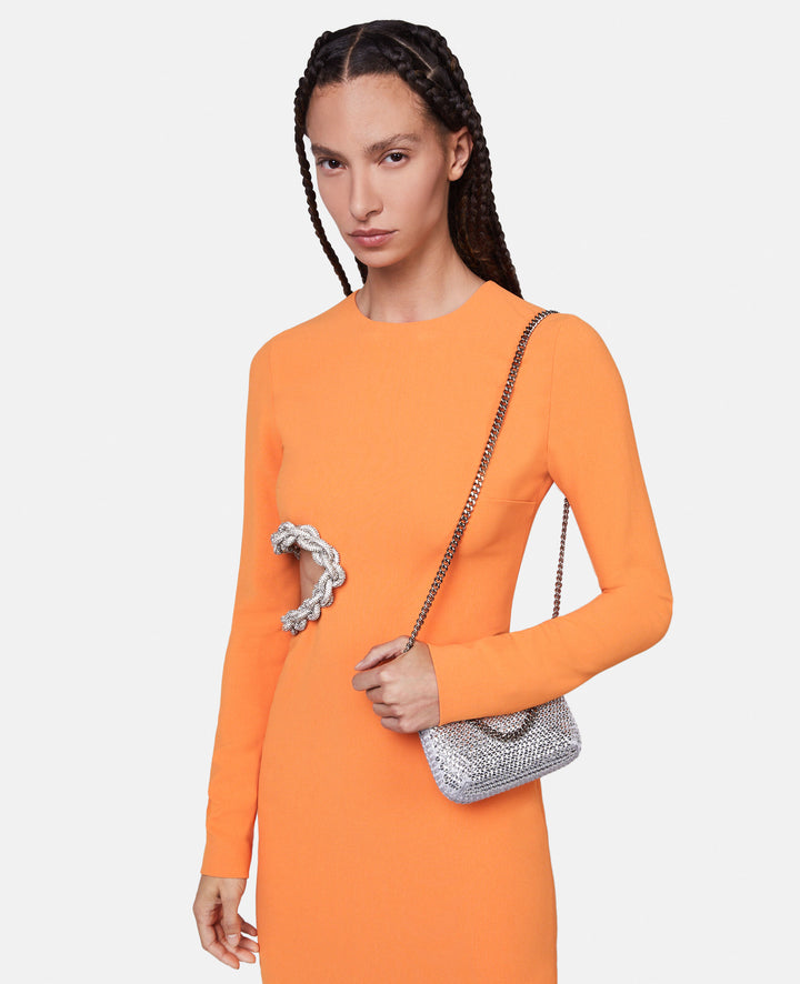 Falabella Crystal Mesh Mini Tote Bag - Silver