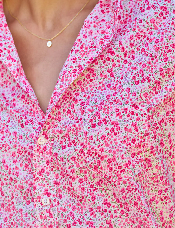 Eileen Relaxed Button-Up Shirt - Pink Multi