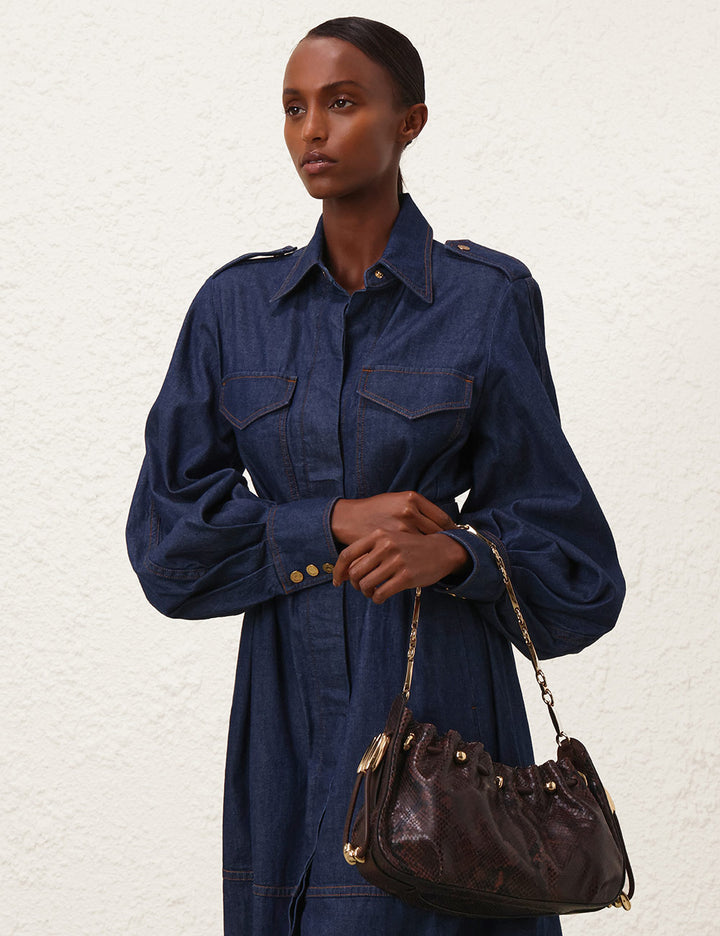 Halcyon Clutch - Brown Multi Snake