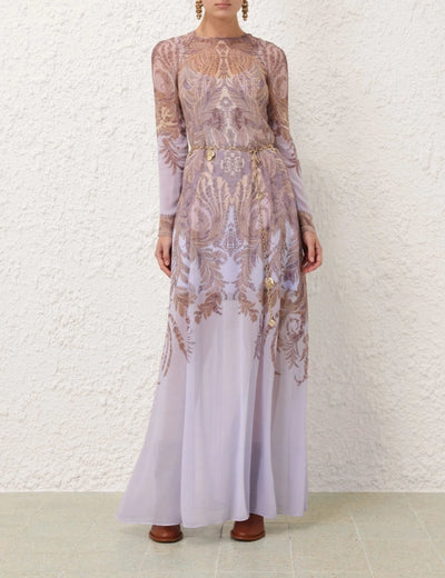 Hypnotic Sheath Dress - Lilac Paisley