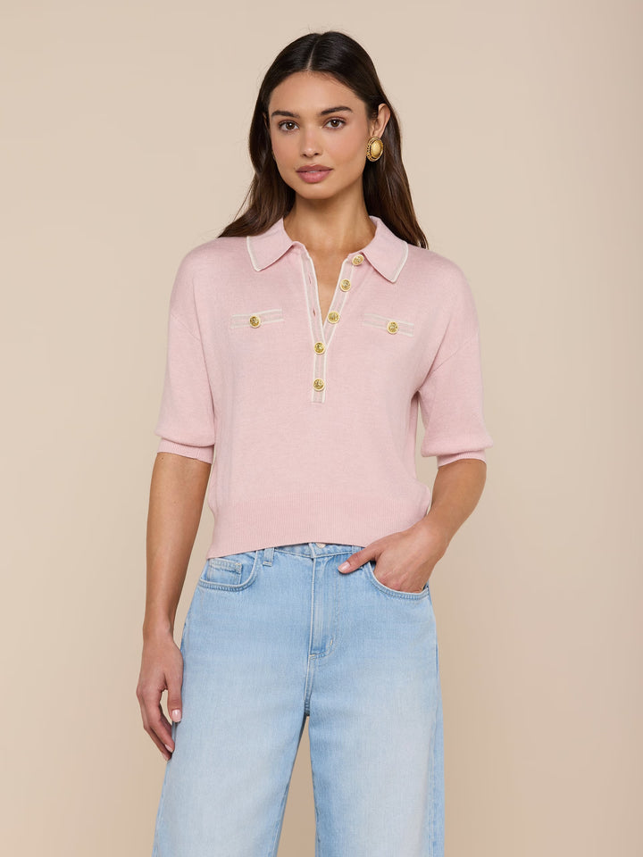 Masaki Collared Sweater - Light Pink