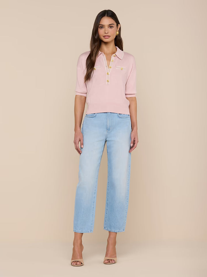 Masaki Collared Sweater - Light Pink