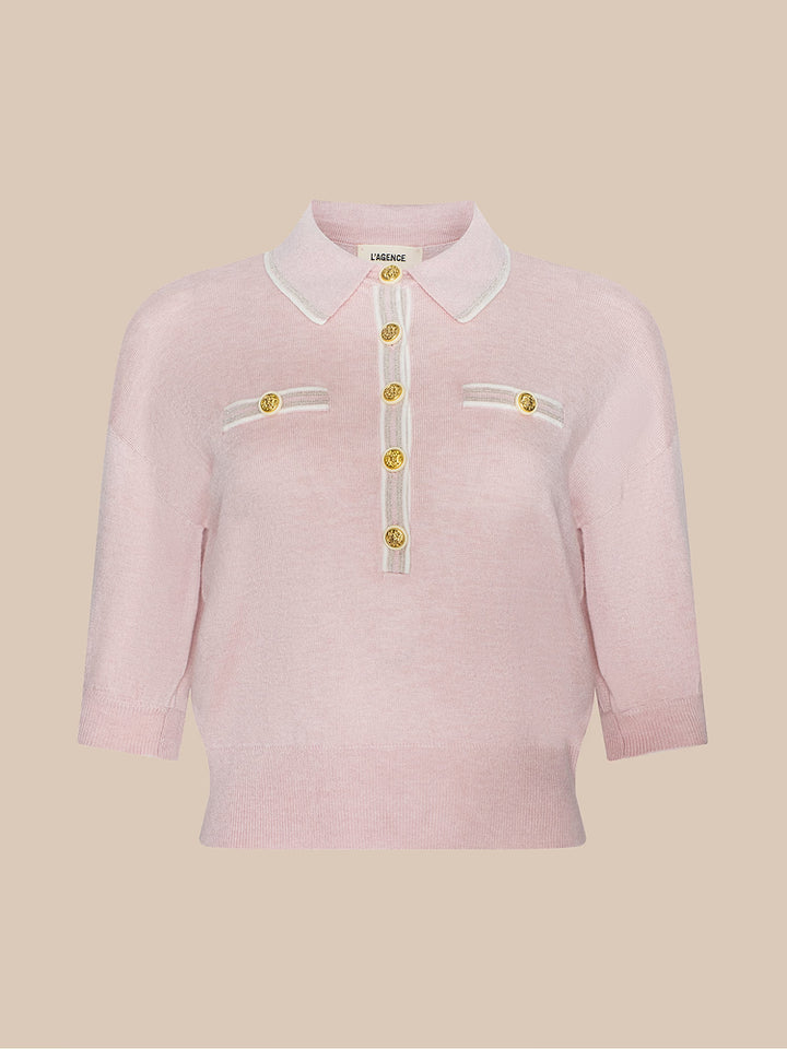 Masaki Collared Sweater - Light Pink