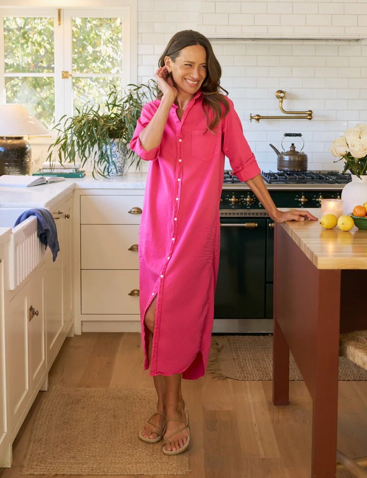 Rory Maxi Shirtdress - Hot Pink