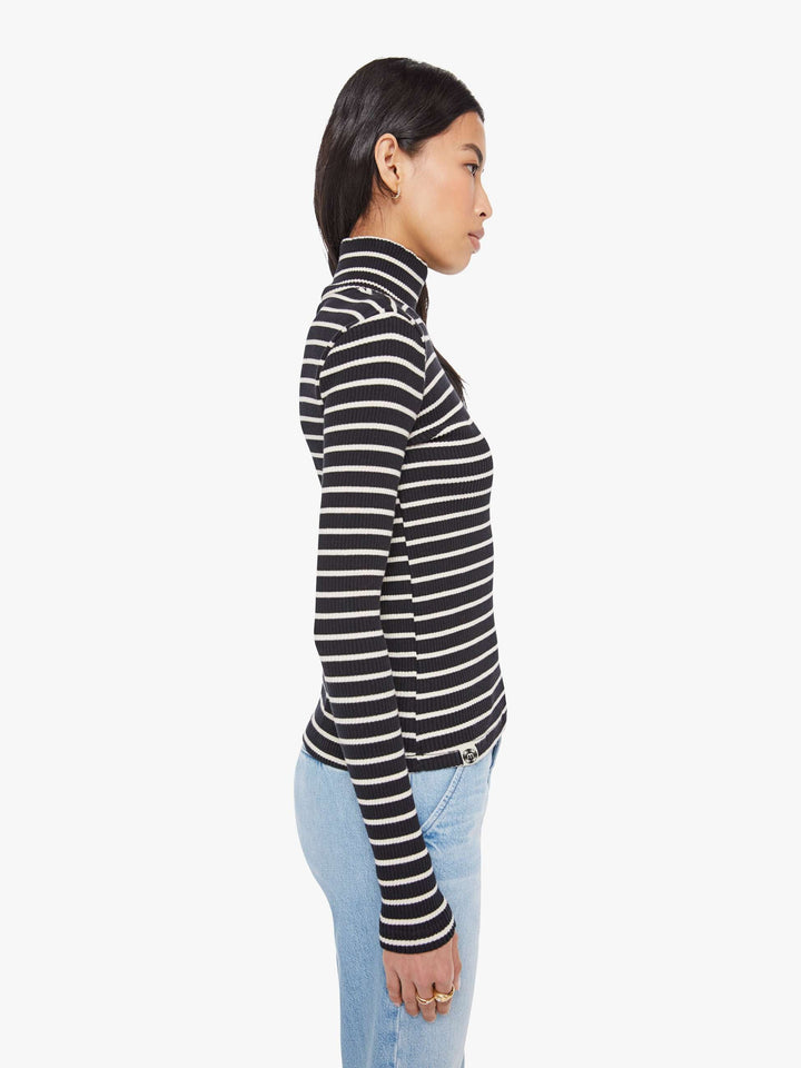 The Long Sleeve Hickey - Black/White Stripe