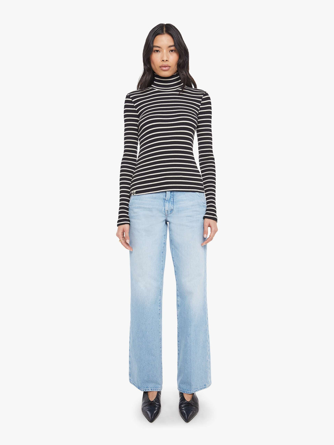 The Long Sleeve Hickey - Black/White Stripe