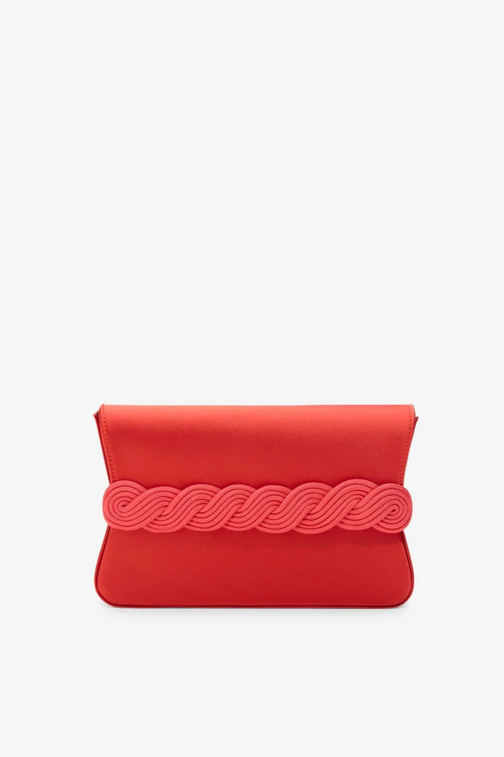 Satin clutch with braided passementerie - More Colors Available