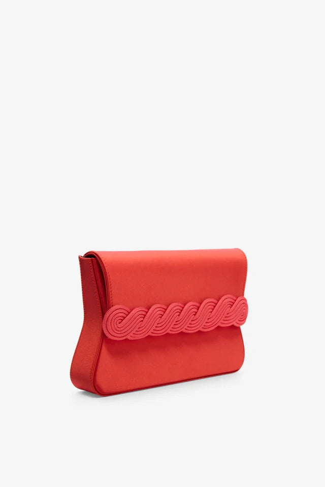 Satin clutch with braided passementerie - More Colors Available
