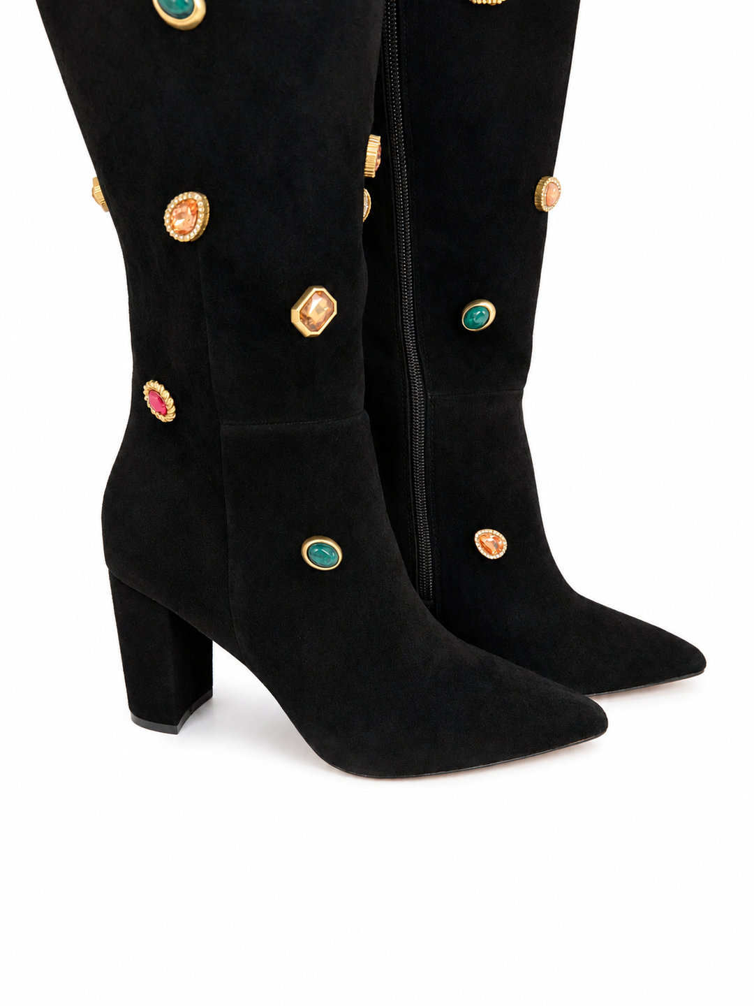 L'Agence Concourse Boot - Black with Jewels
