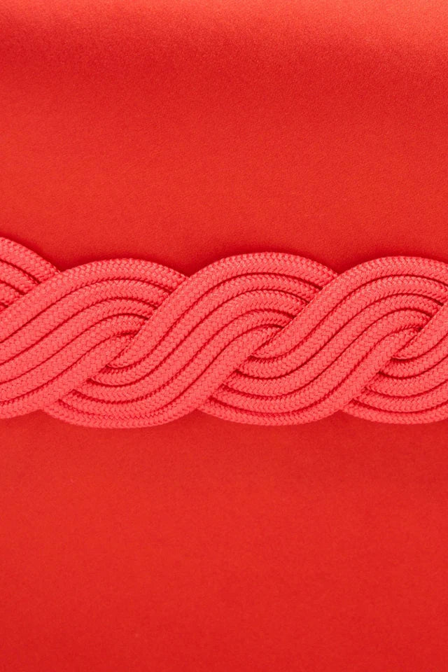 Satin clutch with braided passementerie - More Colors Available