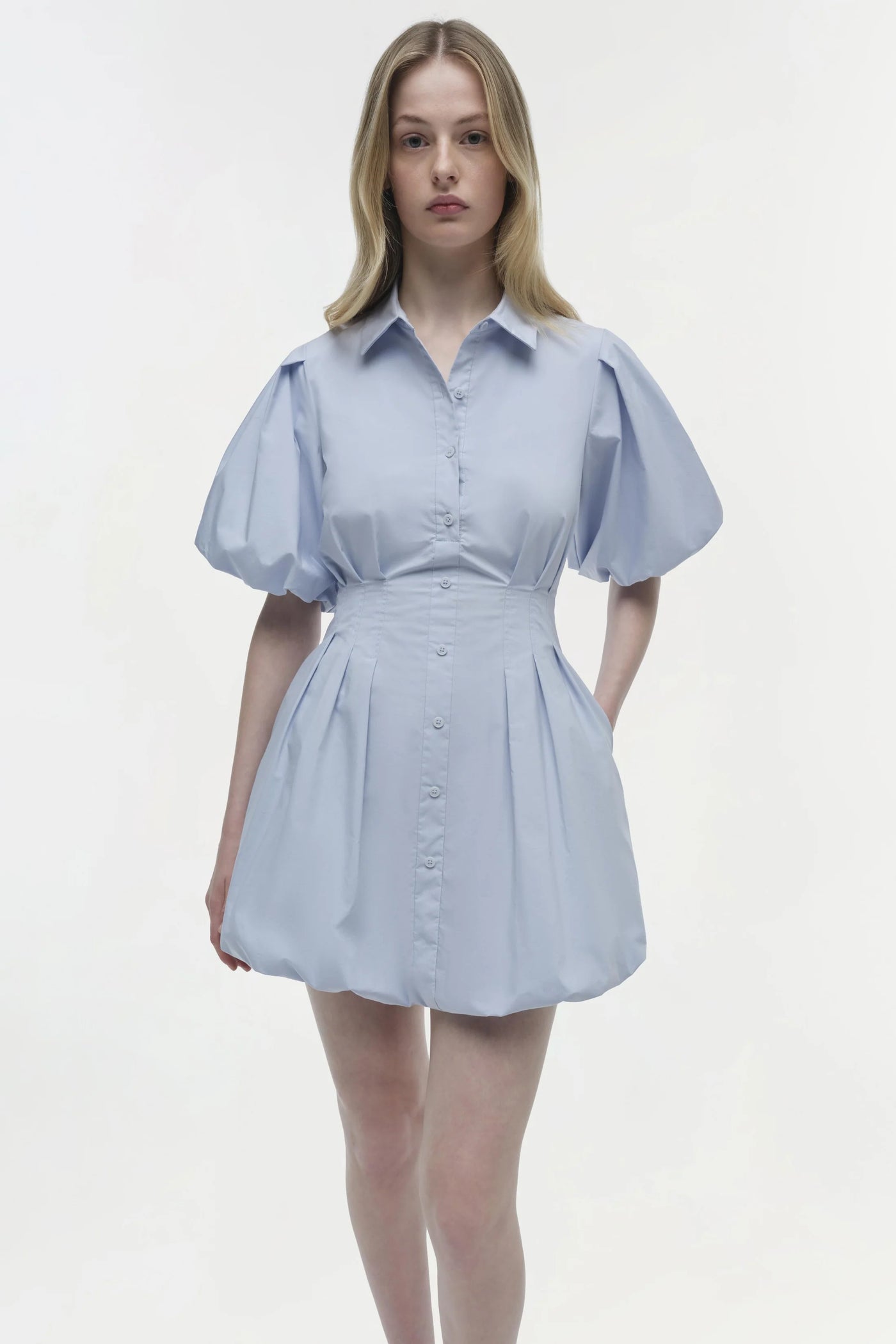 Cleo Cotton Mini Dress - Periwinkle Sky