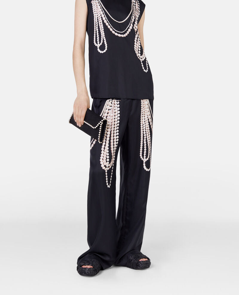 Falabella Pearl Edge Clutch - Black