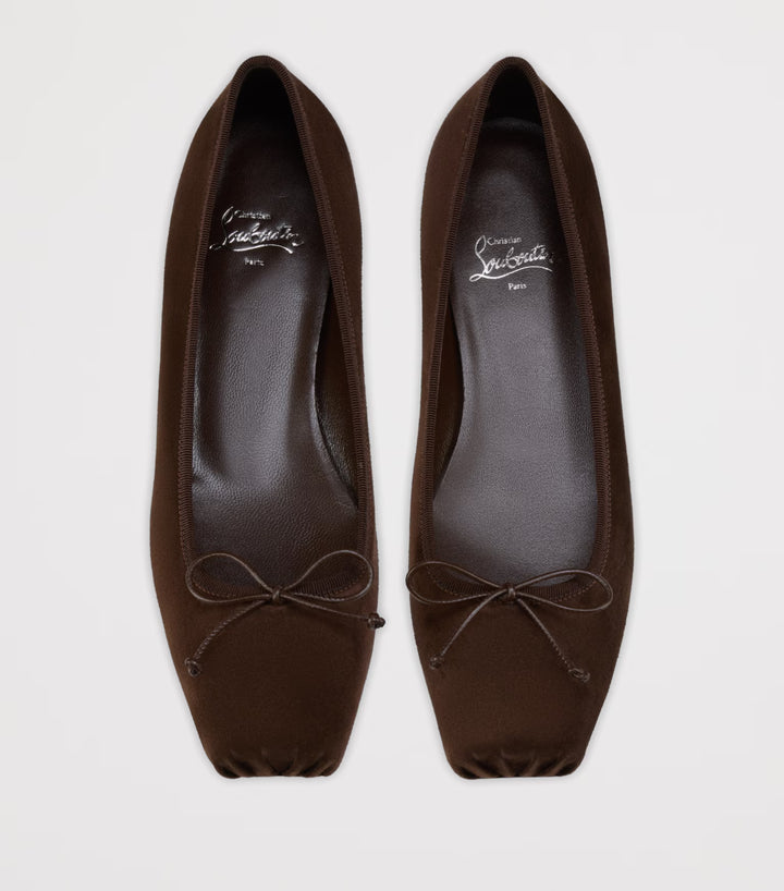 Cassia Nodo Suede Ballet Flats - Brown