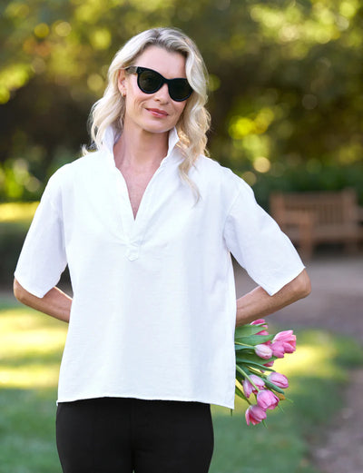 Patty Short-Sleeve Popover Henley - More Colors Available