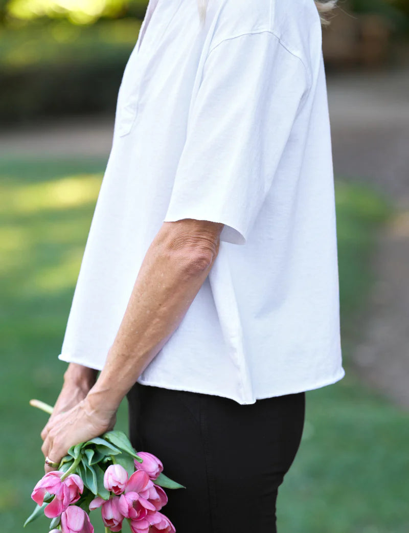 Patty Short-Sleeve Popover Henley - More Colors Available