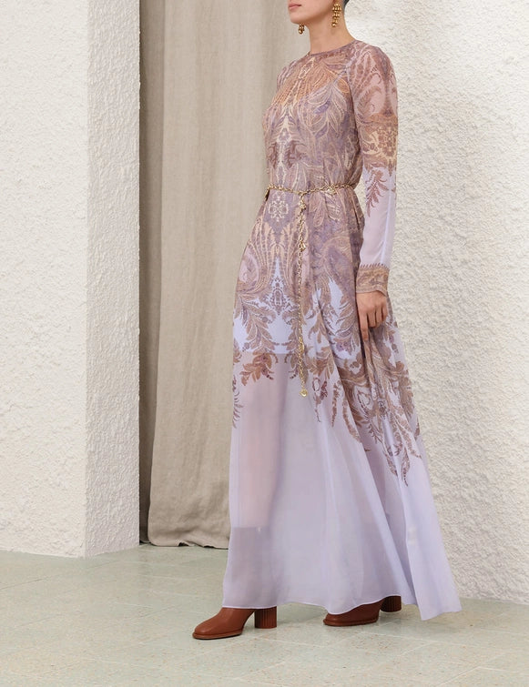 Hypnotic Sheath Dress - Lilac Paisley