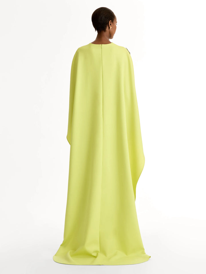 Porcelain Flower Embroidered Gown - Yellow Multi