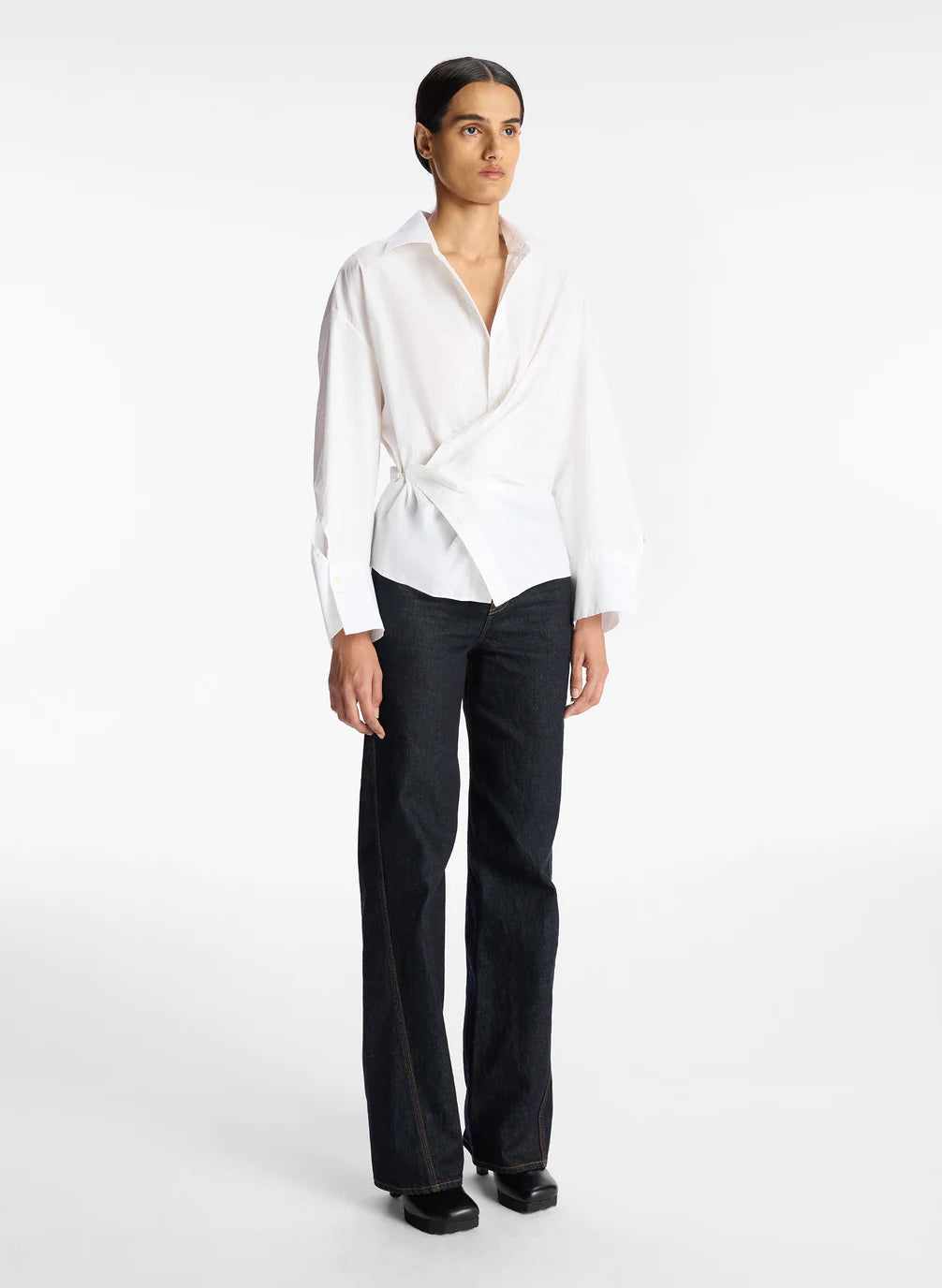 Madison Cotton Wrap Top - White