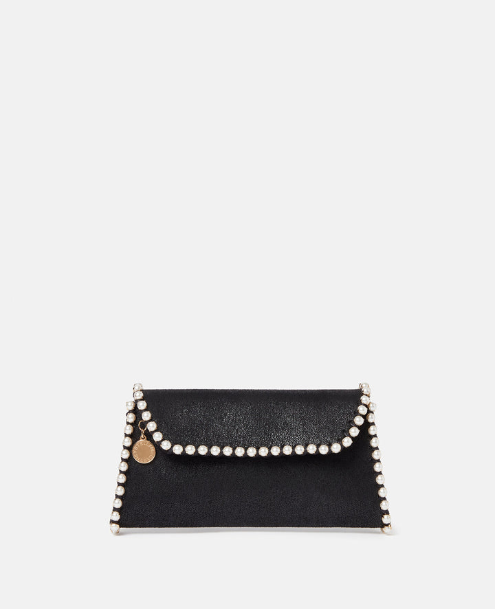 Falabella Pearl Edge Clutch - Black