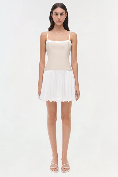 Fifi Cotton Linen Mini Dress - Sand Multi