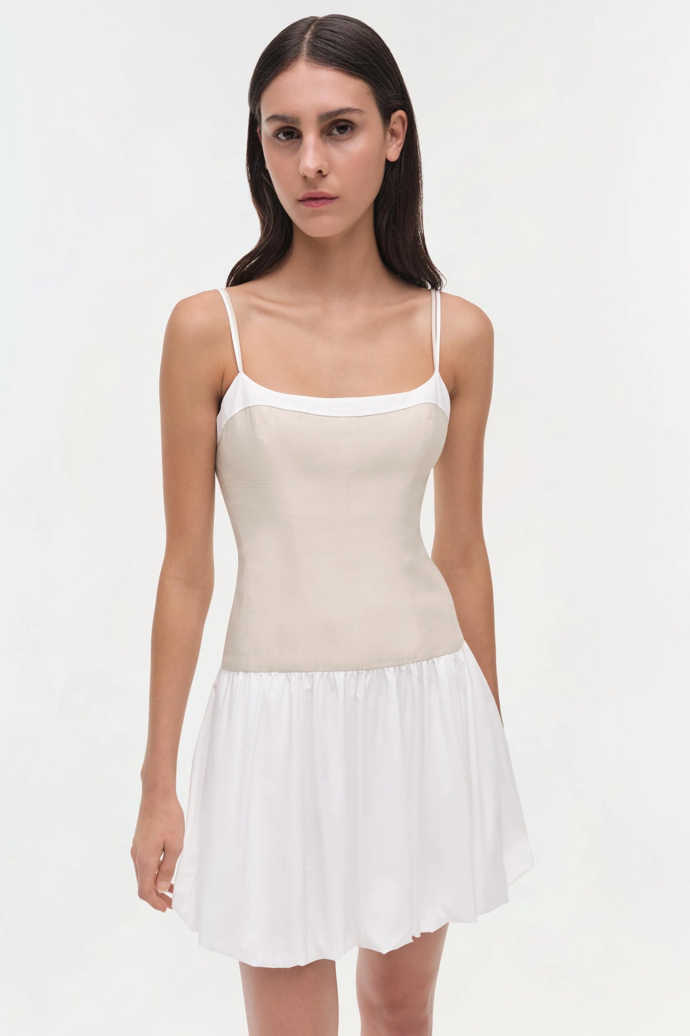 Fifi Cotton Linen Mini Dress - Sand Multi