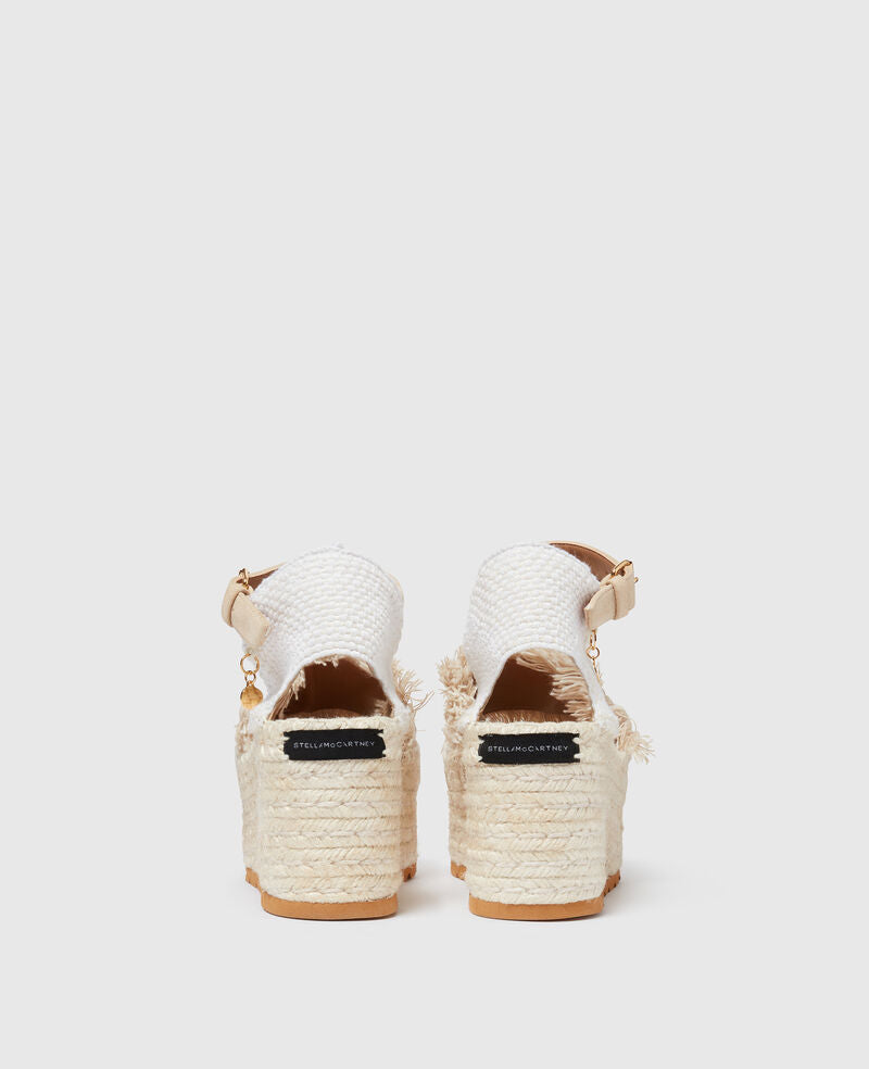 Gaia Platform Espadrille Wedges - Beige